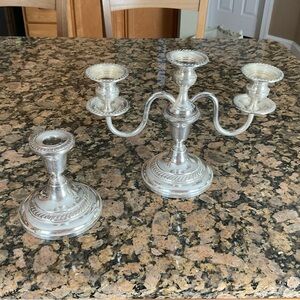 Beautiful Vintage Silver 2-Part Convertible Candle Holder